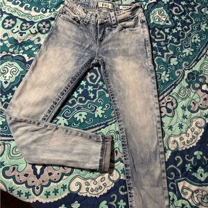 Daytrip Blue Skinny Jeans with Vintage Distressing